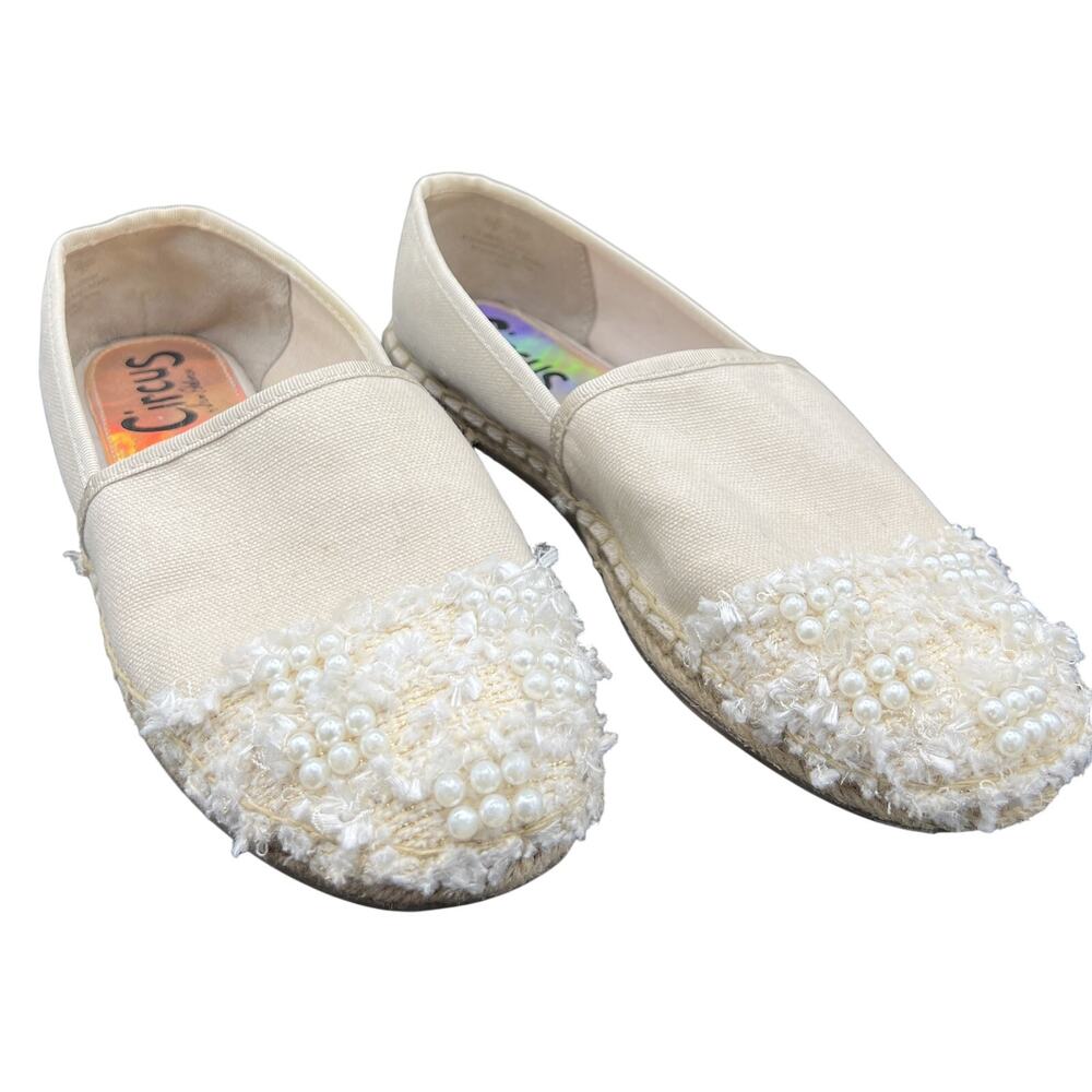 ✨ Circus by Sam Edelman Ivory Espadrille Slip-On Pearl Toe Women’s US 7 Boho